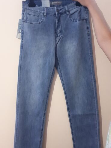 теплые мужские джинсы: Джинсы M (EU 38), цвет - Синий
