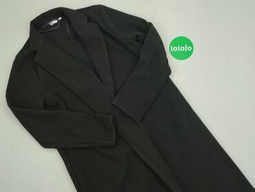 Ubrania damskie: Płaszcz L (EU 40), wzór - Jednolity kolor, kolor - Czarny