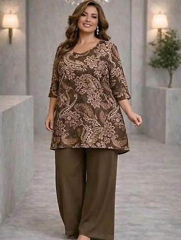 Kompleti: Ženski komplet – tunika i pantalone, plus size - Dvodijelni set — 6