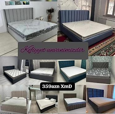 parça bez: Müxtəlif dizaynlarda yumşaq başlıqlı iki nəfərlik çarpayılar və — 1