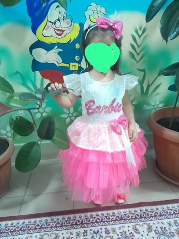 корейское платье: Детское платье, цвет - Розовый, Новый