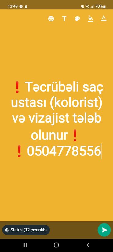 1 yas tortu instagram: Təcili Xırdalanda təcrübəli saç ustası kolorist və vizajist tələb