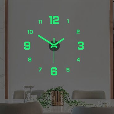 Часы для дома: Настенные часы 3D, светящиеся Бесплатная доставка по городу Бишкек
