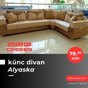 Divanlar: Künc divan, Yeni, Açılan, Bazalı, Parça, Şəhərdaxili pulsuz çatdırılma — 14