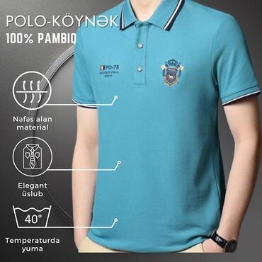 Рубашки: Polo köynək nəfəs alan materialdan hazırlanıb, bu da onu geyinmək üçün