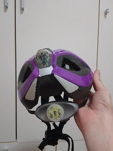 Dodaci za bicikl: Biciklistička kaciga – žensko/dečija, ljubičasto-bela sa cvetnim — 10