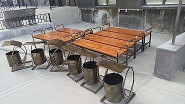 лавочки: Скамейка Металл, Со спинкой, С крышей — 9