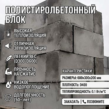 полесье: Полистиролбетонный блок, 600x300x200, D600 — 1