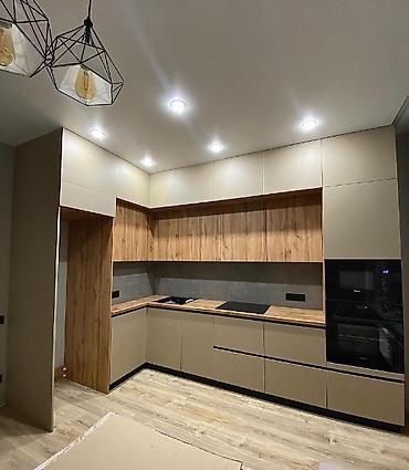 Sifarişlə mətbəx mebeli: Sifarişlə mətbəx dəsti, Özü çəkən petlələr, Mat laminat, Kredit yoxdur, Pulsuz çatdırılma, Rayonlara çatdırılma — 25