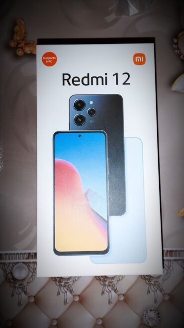 xiaomi 12 qiymeti: Xiaomi Redmi 12, 128 GB, rəng - Qara, 
 Düyməli, Barmaq izi, İki sim kartlı