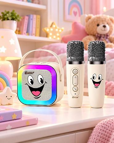 das utu: Uşaq karaoke seti – Omax - Dəst: portativ Bluetooth kolonka və 2 ədəd — 1