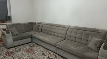 столы и стулья для кафе в бишкеке: Зал үчүн гарнитур, Колдонулган, Диван, Кездеме, Өзү алып кетүү, түсү - Боз