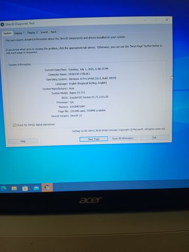 Acer: Intel Core i5 — 6