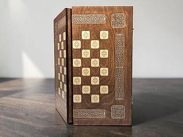 Настольные игры: Деревянный набор 3-в-1: нарды + шахматы+шашки - Материал: натуральное — 1