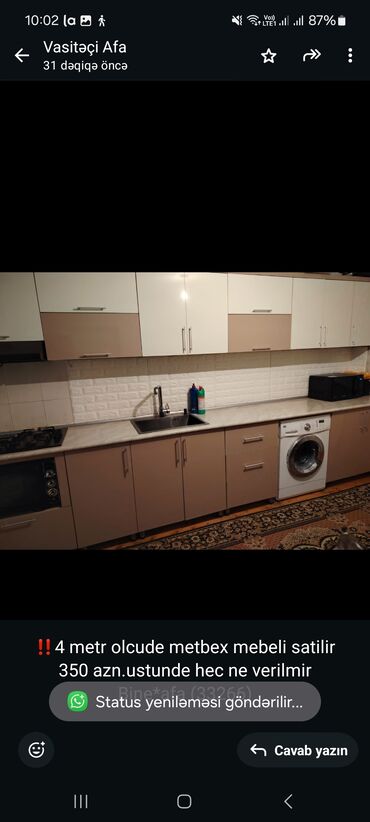 Dönər aparatları: ‼️4 metr olcude metbex mebeli satilir 350 azn.ustunde hec ne verilmir