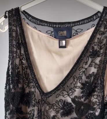 satenska haljina na preklop: Roberto Cavalli One size, color - Black, Other style, Other sleeves