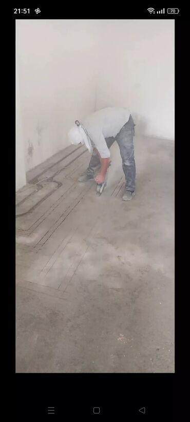 Təlim, kurslar: Bu xidmət beton döşəmədə borular və ya kabellər üçün kanalların