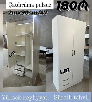 qapil: Yeni, 2 qapılı, Siyirməli, Ağ, Açılan, Düz dolab — 1