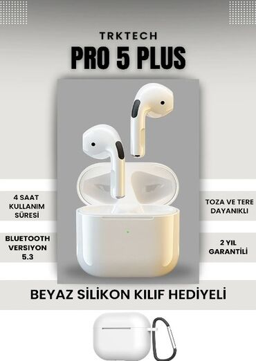 Mikrofonlar: Yeni Simsiz (Bluetooth) Qulaqcıqlar, rəng - Ağ