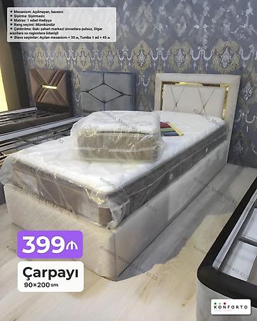Çarpayı – 90×200 sm - Mexanizm: açılmayan, bəzəsiz - Sıyırma