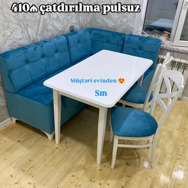 Masa və oturacaq dəstləri: Qonaq otağı üçün, Açılmayan, Dördbucaq masa, 6 stul — 39