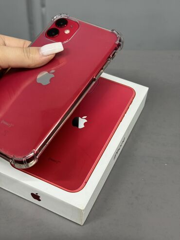 Apple iPhone: IPhone 11, 128 ГБ, Красный, Зарядное устройство, Защитное стекло, Чехол, 85 %