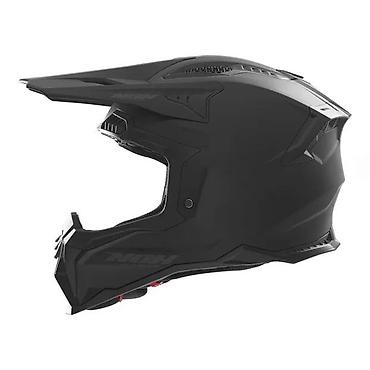 strelica: Kaciga za motokros/enduro – mat crna, full-face sa vizirom/šiltom - — 1