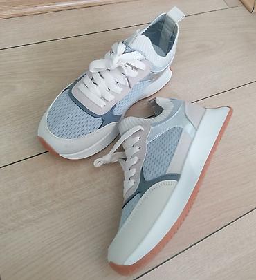 Women's Sneakers and athletic shoes: Ženske patike – siva/bež kombinacija sa platformom - Dizajn: moderan — 9