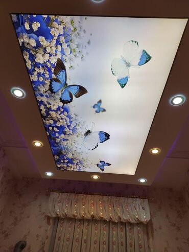 Digər tavan materialları: Yeni növ dartma tavanlar işıqlı modeler Sadə modeleride var — 4