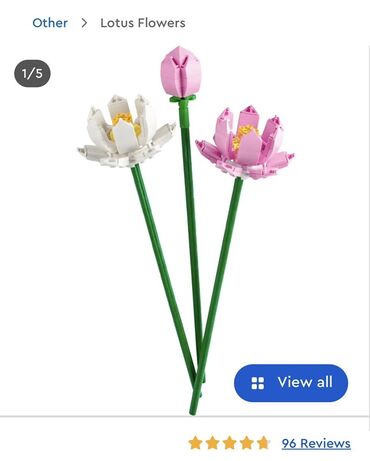 LEGO Flowers “Lotus”, 220 деталей, в идеальном состоянии, без коробки