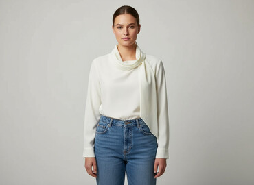 bluzki ecru eleganckie: Women's blouse, size XL