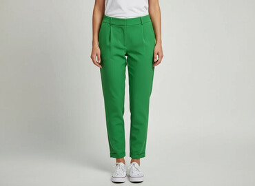 spodnie lata 80 damskie: Material trousers for women, size S