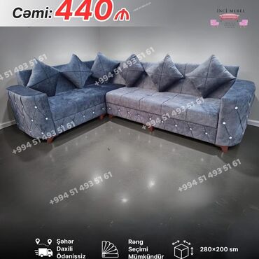 Divanlar: Künc divan, Yeni, Açılan, Bazalı, Parça, Şəhərdaxili pulsuz çatdırılma — 15