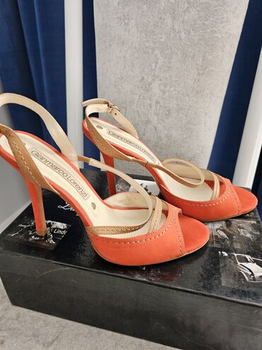 турецкая обувь на платформе: Туфли 37, цвет - Оранжевый