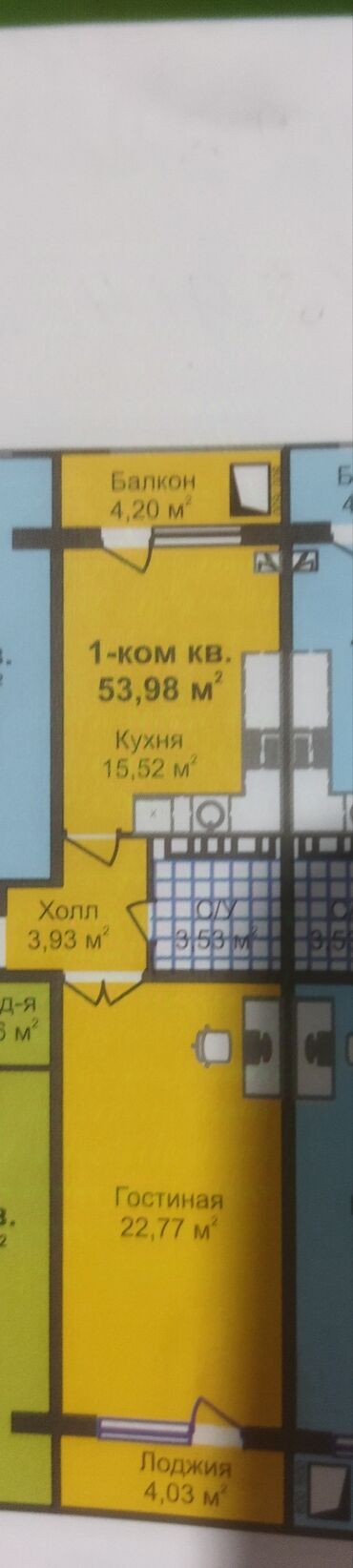 сдам квартиру кок жар: 1 бөлмө, 54 кв. м, Элитка, 6 кабат, Дизайнердик ремонт