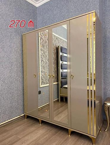 lovhe: Yeni, 4 qapılı, Güzgülü, Ağ, Açılan, Düz dolab — 3