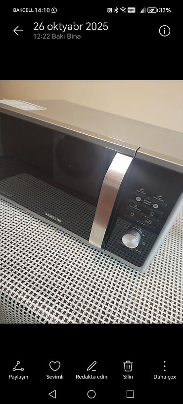 Mikrodalğalı sobalar: Samsung Mikrodalğalı Soba – model MG23F302TAS - Həcm: 23 litr - Güc — 2