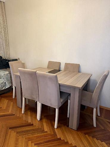 oturacagi: Yemək otağı dəsti – 1 stol + 6 stul - Stil: müasir, minimal dizayn - — 1