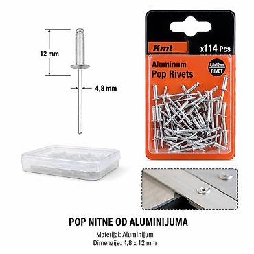 KMT Slepe zakovice 4,8 × 12 mm – 15 kom - Tip: slepe (pop) zakovice -
