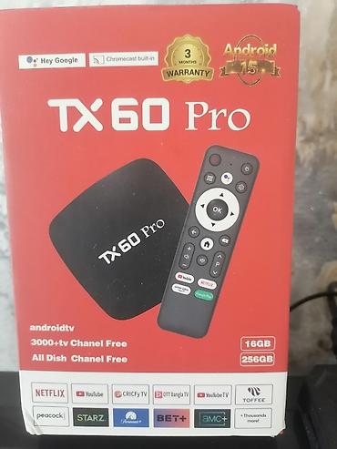 bluetooth qulaqciq qiyməti: TX60 Pro Android TV Box Xüsusiyyətlər:16ram/256yad. - Android 15 — 1