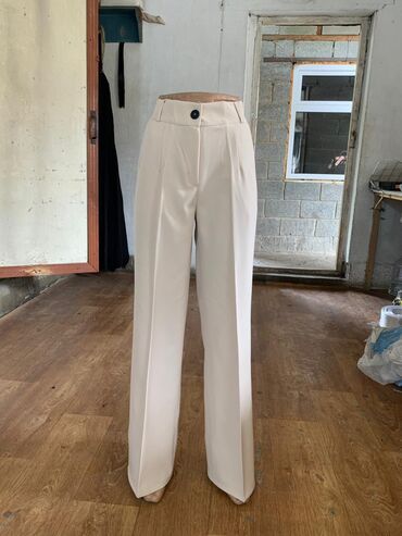белые брюки: Классические, Средняя талия, Лето