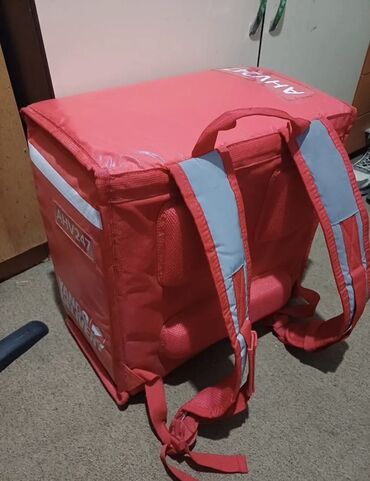 ПО для бизнеса: Qida çatdırılma üçün termo kürək çantası - Rəng: qırmızı, üst və