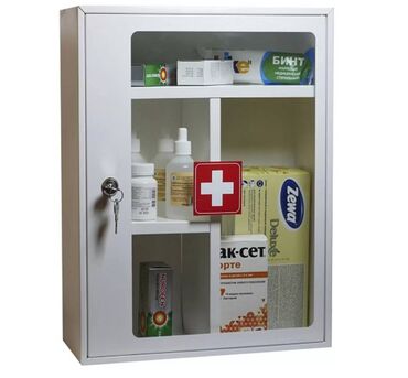 Медицинская мебель: Аптечка G45/2 предназначена для хранения медикаментов на предприятиях