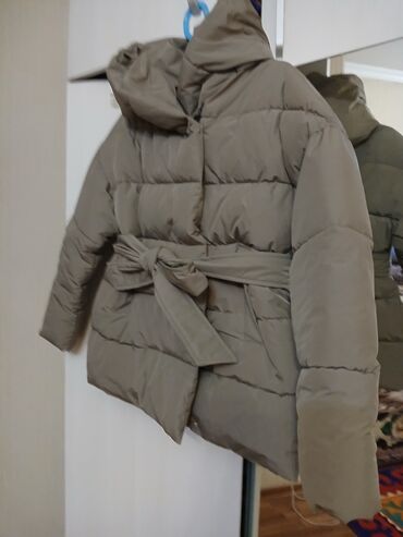 Пуховики и зимние куртки: Пуховик, Короткая модель, Китай, С поясом, С капюшоном, Оверсайз, M — 3