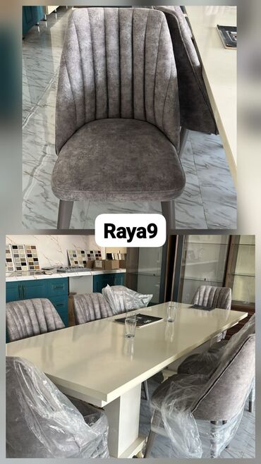 Taburetlər: Qonaq otağı üçün, İşlənmiş, Kvadrat masa, 8 stul