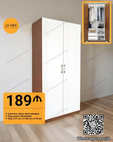 кухонный гарнитур бишкек бу: Açılan, 2 qapılı Düz dolab, Qarderob, paltar dolabı