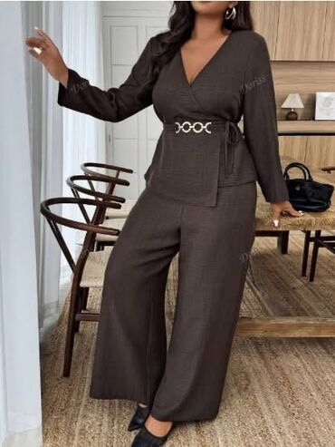 Kompleti: 🌟Damski dvodelni komplet – elegantni blejzer na preklop i široke — 10