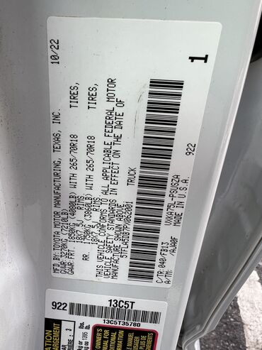 Toyota: Toyota Тундра: 2022 г., 3.5 л, Типтроник, Пикап — 26