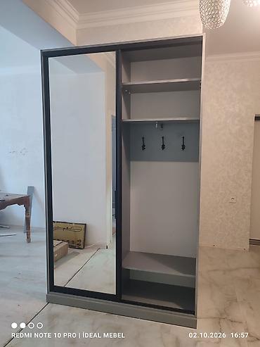 dolab skaf: Yeni, 2 qapılı, Güzgülü, Boz, Kupe, Düz dolab — 2