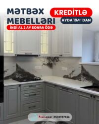 Sifarişlə mətbəx mebeli: Sifarişlə mətbəx dəsti, Özü çəkən petlələr, Mat laminat, Kredit var, Rayonlara çatdırılma, Pulsuz çatdırılma — 10
